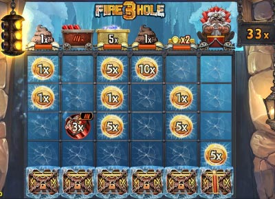 Fire in the Hole 3 bonus buy menu showing God Mode and Booster options